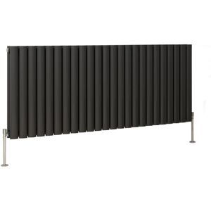 NRG - Anthracite Oval Column Designer Radiator Central Heating Rads with Angle Square Valve Horizontal Double 600x1416mm NRG - Anthracite Oval Column Designer Radiator Central Heating Rads with Angle Square Valve Horizontal Double 600x1416mm