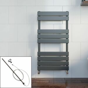 Duratherm - Bathroom 950 x 500 Manual Heated Towel Rail Radiator Anthracite Flat Panel Duratherm - Bathroom 950 x 500 Manual Heated Towel Rail Radiator Anthracite Flat Panel