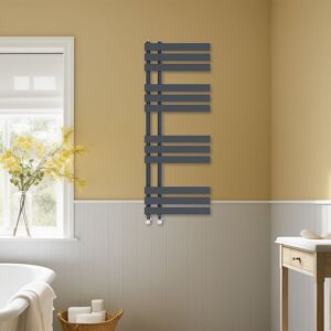 NRG - Bathroom D-shape Heated Towel Rail Designer Radiator Ladder Warmer Heating Rads 1200x450mm Anthracite NRG - Bathroom D-shape Heated Towel Rail Designer Radiator Ladder Warmer Heating Rads 1200x450mm Anthracite