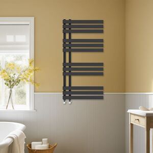 NRG - Bathroom D-shape Heated Towel Rail Designer Radiator Ladder Warmer Heating Rads 1200x600mm Black NRG - Bathroom D-shape Heated Towel Rail Designer Radiator Ladder Warmer Heating Rads 1200x600mm Black