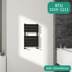 NRG - Bathroom Flat Panel Heated Towel Rail Radiator Central Heating Black 650x400mm NRG - Bathroom Flat Panel Heated Towel Rail Radiator Central Heating Black 650x400mm