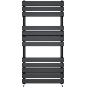 NRG - Bathroom Flat Panel Heated Towel Rail Radiator Central Heating 1200x600mm Black NRG - Bathroom Flat Panel Heated Towel Rail Radiator Central Heating 1200x600mm Black