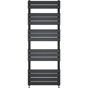 NRG - Bathroom Flat Panel Heated Towel Rail Radiator Central Heating Vertical 1600x600mm Black NRG - Bathroom Flat Panel Heated Towel Rail Radiator Central Heating Vertical 1600x600mm Black