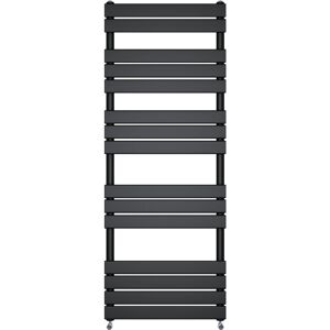 NRG - Bathroom Flat Panel Heated Towel Rail Radiator Central Heating 1600x600mm Black NRG - Bathroom Flat Panel Heated Towel Rail Radiator Central Heating 1600x600mm Black