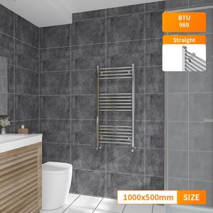 NRG - Bathroom Heated Towel Rail Radiator Chrome Straight Ladder Warmer 1000x500mm NRG - Bathroom Heated Towel Rail Radiator Chrome Straight Ladder Warmer 1000x500mm