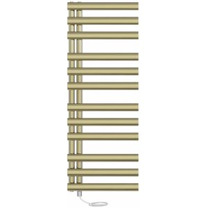 NRG - Bathroom Prefilled Electric Heated Towel Rail Oval Column Designer Radiator 1200x450mm Brushed Brass NRG - Bathroom Prefilled Electric Heated Towel Rail Oval Column Designer Radiator 1200x450mm Brushed Brass