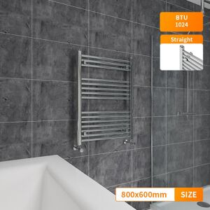 NRG - Bathroom Straight Heated Towel Rail Radiator Rad Ladder Chrome 800x600mm NRG - Bathroom Straight Heated Towel Rail Radiator Rad Ladder Chrome 800x600mm
