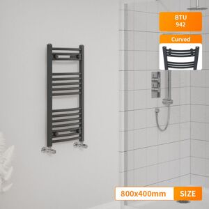 NRG - Bathroom Towel Rail Radiator Anthracite Curved Heated Ladder Warmer 800x400mm NRG - Bathroom Towel Rail Radiator Anthracite Curved Heated Ladder Warmer 800x400mm