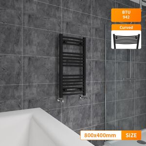 NRG Bathroom Towel Rail Radiator Black Curved Heated Ladder Warmer 800x400mm NRG Bathroom Towel Rail Radiator Black Curved Heated Ladder Warmer 800x400mm