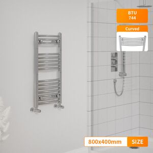 NRG - Bathroom Towel Rail Radiator Chrome Curved Heated Ladder Warmer 800x400mm NRG - Bathroom Towel Rail Radiator Chrome Curved Heated Ladder Warmer 800x400mm