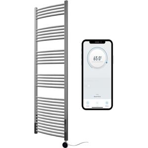 Manissa - Chrome Electric Smart WiFi Controlled Heated Towel Rail 500mm w x 1800mm h Curved 7 Day Programmable Timer App Compatibility Manissa - Chrome Electric Smart WiFi Controlled Heated Towel Rail 500mm w x 1800mm h Curved 7 Day Programmable Timer App Compatibility