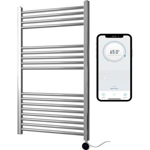 Manissa - Chrome Electric Smart WiFi Controlled Heated Towel Rail 600mm w x 1000mm h Straight 7 Day Programmable Timer App Compatibility Manissa - Chrome Electric Smart WiFi Controlled Heated Towel Rail 600mm w x 1000mm h Straight 7 Day Programmable Timer App Compatibility