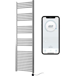 Manissa - Chrome Electric Smart WiFi Controlled Heated Towel Rail 500mm w x 1800mm h Straight 7 Day Programmable Timer App Compatibility Manissa - Chrome Electric Smart WiFi Controlled Heated Towel Rail 500mm w x 1800mm h Straight 7 Day Programmable Timer App Compatibility