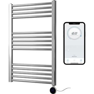Manissa - Chrome Electric Smart WiFi Controlled Heated Towel Rail 500mm w x 800mm h Straight 7 Day Programmable Timer App Compatibility Manissa - Chrome Electric Smart WiFi Controlled Heated Towel Rail 500mm w x 800mm h Straight 7 Day Programmable Timer App Compatibility