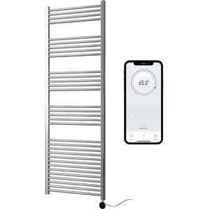 Manissa - Chrome Electric Smart WiFi Controlled Heated Towel Rail 600mm w x 1800mm h Straight 7 Day Programmable Timer App Compatibility Manissa - Chrome Electric Smart WiFi Controlled Heated Towel Rail 600mm w x 1800mm h Straight 7 Day Programmable Timer App Compatibility