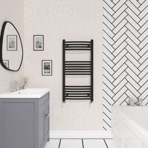 NRG - Designer Curved Heated Towel Rail Radiator Bathroom Ladder Warmer Rads 1000x500mm Black NRG - Designer Curved Heated Towel Rail Radiator Bathroom Ladder Warmer Rads 1000x500mm Black