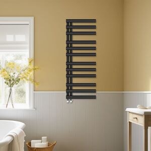 NRG - Designer Oval Column Heated Towel Rail Bathroom Ladder Radiator Vertical Rads 1200x450mm Black NRG - Designer Oval Column Heated Towel Rail Bathroom Ladder Radiator Vertical Rads 1200x450mm Black