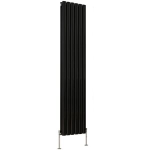 NRG - Designer Oval Column Radiator Bathroom Central Heating Rads Black with Angle Square Valve Vertical Double 1800x354mm NRG - Designer Oval Column Radiator Bathroom Central Heating Rads Black with Angle Square Valve Vertical Double 1800x354mm