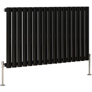 NRG Designer Oval Column Radiator Bathroom Central Heating Rads Black with Angle Square Valve Horizontal Single 600x1003mm NRG Designer Oval Column Radiator Bathroom Central Heating Rads Black with Angle Square Valve Horizontal Single 600x1003mm