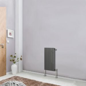 Designer Radiator Oval Column Central Heating Anthracite Rads Horizontal 600x413mm Single - NRG Designer Radiator Oval Column Central Heating Anthracite Rads Horizontal 600x413mm Single - NRG