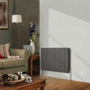 NRG - Designer Radiator Oval Column Central Heating Anthracite Rads Horizontal 600x1003mm Double NRG - Designer Radiator Oval Column Central Heating Anthracite Rads Horizontal 600x1003mm Double