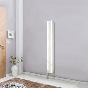 NRG - Designer Radiator White Oval Column Central Heating Rads Vertical 1600x236mm Double NRG - Designer Radiator White Oval Column Central Heating Rads Vertical 1600x236mm Double
