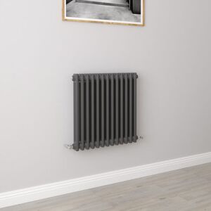 Aica Sanitaire - aica Traditional Radiator Central Heating Cast Iron Style 2 Column Horizontal 600x605mm Anthracite Aica Sanitaire - aica Traditional Radiator Central Heating Cast Iron Style 2 Column Horizontal 600x605mm Anthracite