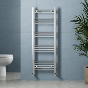 Duratherm - Chrome Straight Heated Towel Rail Bathroom Radiator Ladder Flat 1200 x 450mm Duratherm - Chrome Straight Heated Towel Rail Bathroom Radiator Ladder Flat 1200 x 450mm