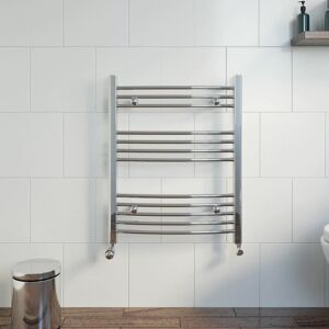 Duratherm - Chrome Curved Heated Towel Rail Bathroom Radiator Ladder Designer 750 x 600mm Duratherm - Chrome Curved Heated Towel Rail Bathroom Radiator Ladder Designer 750 x 600mm