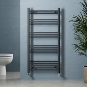 Duratherm - Anthracite Heated Towel Rail Straight Flat Bathroom Radiator 1200 x 600mm Duratherm - Anthracite Heated Towel Rail Straight Flat Bathroom Radiator 1200 x 600mm