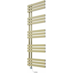NRG - Electric Bathroom Prefilled D-shape Heated Towel Rail Radiator Thermostatic Heating Rads 1600x600mm Brushed Brass with Smart WiFi NRG - Electric Bathroom Prefilled D-shape Heated Towel Rail Radiator Thermostatic Heating Rads 1600x600mm Brushed Brass with Smart WiFi