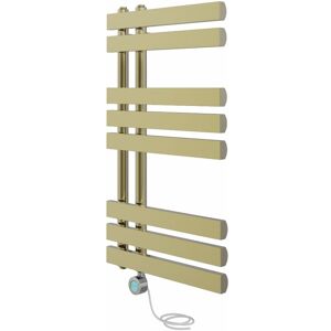 NRG - Electric Bathroom Prefilled D-shape Heated Towel Rail Radiator Thermostatic Heating Rads 800x450mm Brushed Brass with Smart WiFi NRG - Electric Bathroom Prefilled D-shape Heated Towel Rail Radiator Thermostatic Heating Rads 800x450mm Brushed Brass with Smart WiFi