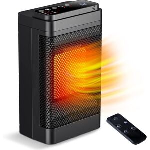 TINOR Electric Heater, 1500W Mini Ceramic Heater, Fan Heater with Remote Control, 70°Oscillation, 24H Timer Adjustable Thermostat, 3 Modes for Office, TINOR Electric Heater, 1500W Mini Ceramic Heater, Fan Heater with Remote Control, 70°Oscillation, 24H Timer Adjustable Thermostat, 3 Modes for Office,