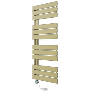 NRG Electric Prefilled Heated Towel Rail Flat Panel Thermostatic Heating Warmer 1126x500mm Brushed Brass NRG Electric Prefilled Heated Towel Rail Flat Panel Thermostatic Heating Warmer 1126x500mm Brushed Brass