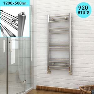 Elegant - 1200 x 500mm Modern Straight Heated Towel Rail Designer Bathroom Radiator- Chrome Elegant - 1200 x 500mm Modern Straight Heated Towel Rail Designer Bathroom Radiator- Chrome