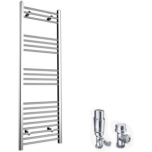 Elegant - 1500 x 500mm Chrome Heated Towel Rail Designer Bathroom Radiator + Chrome Thermostatic Radiator Valves Elegant - 1500 x 500mm Chrome Heated Towel Rail Designer Bathroom Radiator + Chrome Thermostatic Radiator Valves