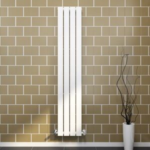 Elegant - 1600 x 300 mm Designer Vertical Column Radiator High Heat Output Single Flat Panel Heater Radiators + White Thermostatic Radiator Valves Elegant - 1600 x 300 mm Designer Vertical Column Radiator High Heat Output Single Flat Panel Heater Radiators + White Thermostatic Radiator Valves