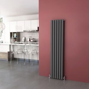 Elegant - 1600 x 354mm Anthracite Designer Radiator Double Panel Oval Column Vertical Central Heating Rad + Thermostatic Radiator Valves Elegant - 1600 x 354mm Anthracite Designer Radiator Double Panel Oval Column Vertical Central Heating Rad + Thermostatic Radiator Valves