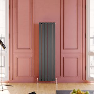 Elegant - 1600 x 452 mm Anthracite Vertical Column Rads Single Flat Panel Designer Radiator High Heat Output + Anthracite Thermostatic Radiator Valves Elegant - 1600 x 452 mm Anthracite Vertical Column Rads Single Flat Panel Designer Radiator High Heat Output + Anthracite Thermostatic Radiator Valves