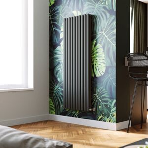 Elegant - 1600 x 590 mm Anthracite Modern Vertical Column Radiator Oval Double Panel Designer Heater Elegant - 1600 x 590 mm Anthracite Modern Vertical Column Radiator Oval Double Panel Designer Heater