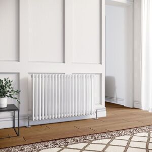Elegant - 600 x 988mm White Traditional Radiator Horizontal Cast Iron Style Double Column Rad Elegant - 600 x 988mm White Traditional Radiator Horizontal Cast Iron Style Double Column Rad