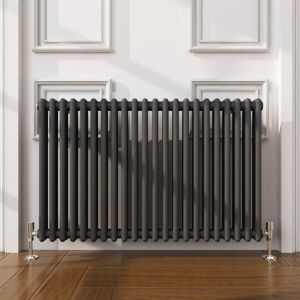 Elegant - 600 x 1010mm Anthracite Traditional Radiator Horizontal Cast Iron Style Double Column Rad Elegant - 600 x 1010mm Anthracite Traditional Radiator Horizontal Cast Iron Style Double Column Rad