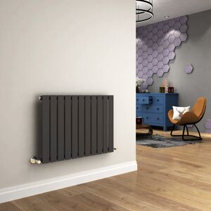 Elegant - 600 x 836mm Anthracite Designer Radiator Horizontal Flat Panel Single Panel Rad Elegant - 600 x 836mm Anthracite Designer Radiator Horizontal Flat Panel Single Panel Rad