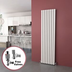 Elegant - 1800 x 480mm Vertical Column Radiator White Oval Double Panel Designer Radiator Heater + Thermostatic Radiator Valves Elegant - 1800 x 480mm Vertical Column Radiator White Oval Double Panel Designer Radiator Heater + Thermostatic Radiator Valves