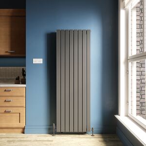 1800x608mm Vertical Designer Double Flat Panel Column Radiator Anthracite Central Heating with Thermostatic Radiator Valves - Elegant 1800x608mm Vertical Designer Double Flat Panel Column Radiator Anthracite Central Heating with Thermostatic Radiator Valves - Elegant
