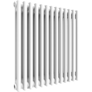 Elegant - 600 x 592 mm White Traditional Designer Radiator Efficient Column Radiator Heater Double Panel + Chrome Thermostatic Radiator Valves Elegant - 600 x 592 mm White Traditional Designer Radiator Efficient Column Radiator Heater Double Panel + Chrome Thermostatic Radiator Valves