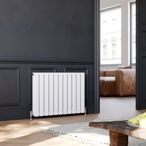 Elegant - 600 x 836 mm White Horizontal Column Designer Radiator Double Flat Panel Radiator Heater With Anthracite Thermostatic Radiator Valves Elegant - 600 x 836 mm White Horizontal Column Designer Radiator Double Flat Panel Radiator Heater With Anthracite Thermostatic Radiator Valves
