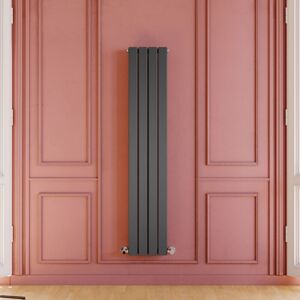 Elegant - Anthracite Vertical Column Radiator High Thermal Conductivity Steel Bathroom Radiator Central Heating Rad, 1600 x 300 mm Double Flat Panel Elegant - Anthracite Vertical Column Radiator High Thermal Conductivity Steel Bathroom Radiator Central Heating Rad, 1600 x 300 mm Double Flat Panel
