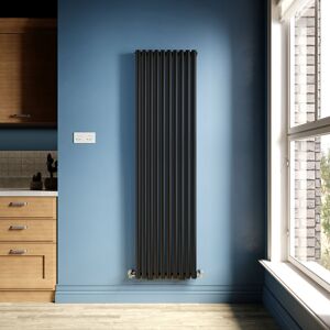 ELEGANT Matte Black Oval Radiator Modern Vertical Radiator Low Carbon Steel Heater Bathroom Central Heating Double Panel 1800 x 490mm ELEGANT Matte Black Oval Radiator Modern Vertical Radiator Low Carbon Steel Heater Bathroom Central Heating Double Panel 1800 x 490mm