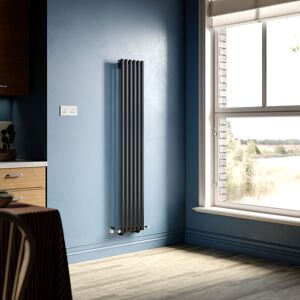 ELEGANT Matte Black Oval Radiator Modern Vertical Radiator Low Carbon Steel Heater Bathroom Central Heating Double Panel 1600 x 294mm ELEGANT Matte Black Oval Radiator Modern Vertical Radiator Low Carbon Steel Heater Bathroom Central Heating Double Panel 1600 x 294mm